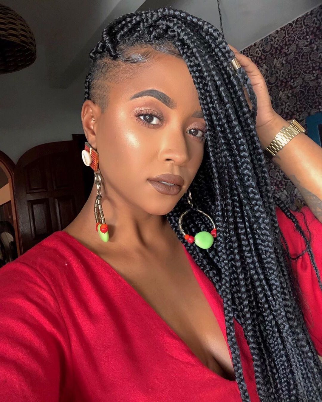 Popular Side Shaved Cornrows Braids Hairstyles With Box Braids With Shaved Sides: 21 Stylish Ways To Rock The Look (View 19 of 21)