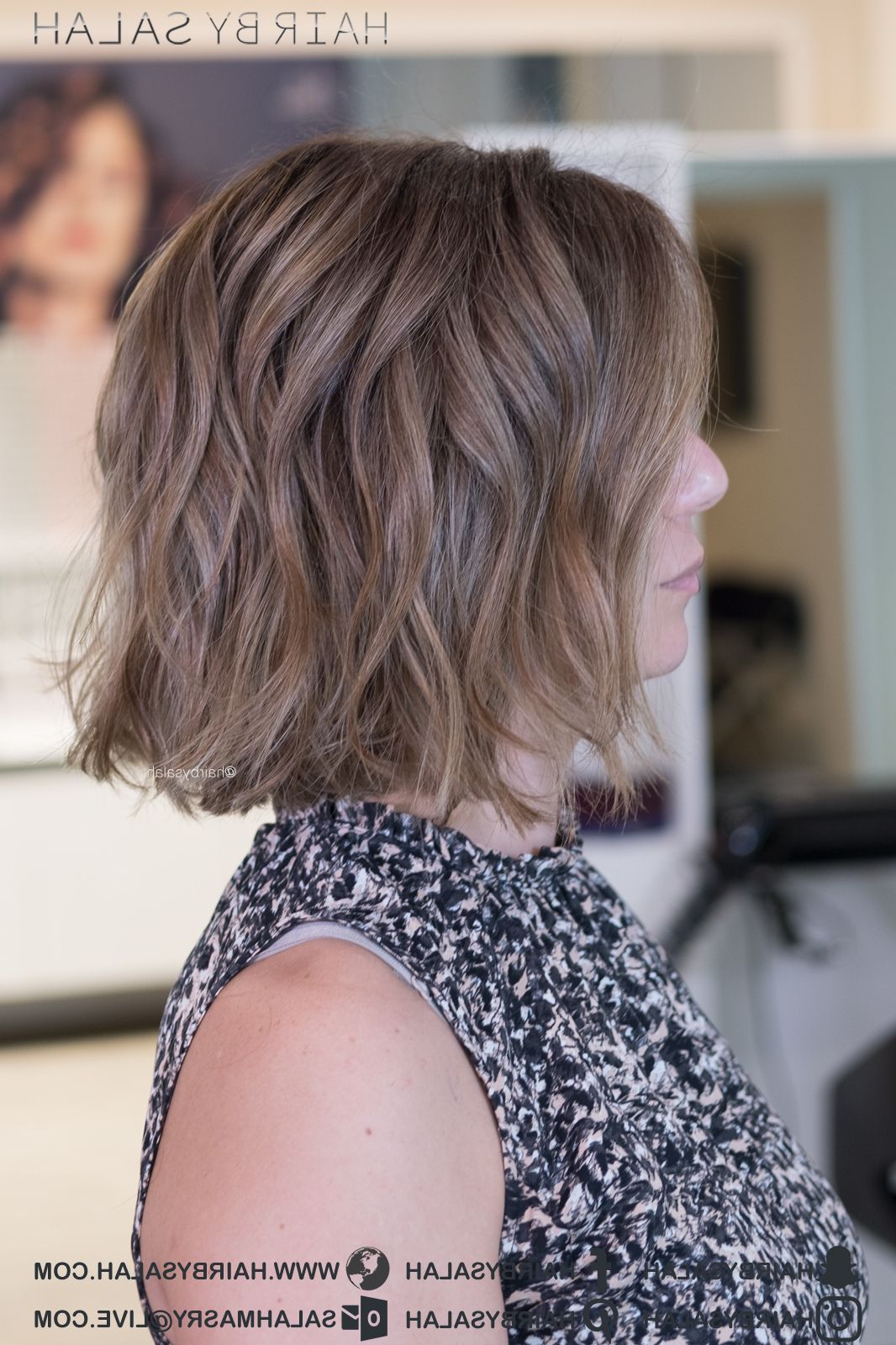 Short Hair Cut And Beach Waves – Hairsalah In Best And Newest Beach Wave Bob Hairstyles With Highlights (View 18 of 20)