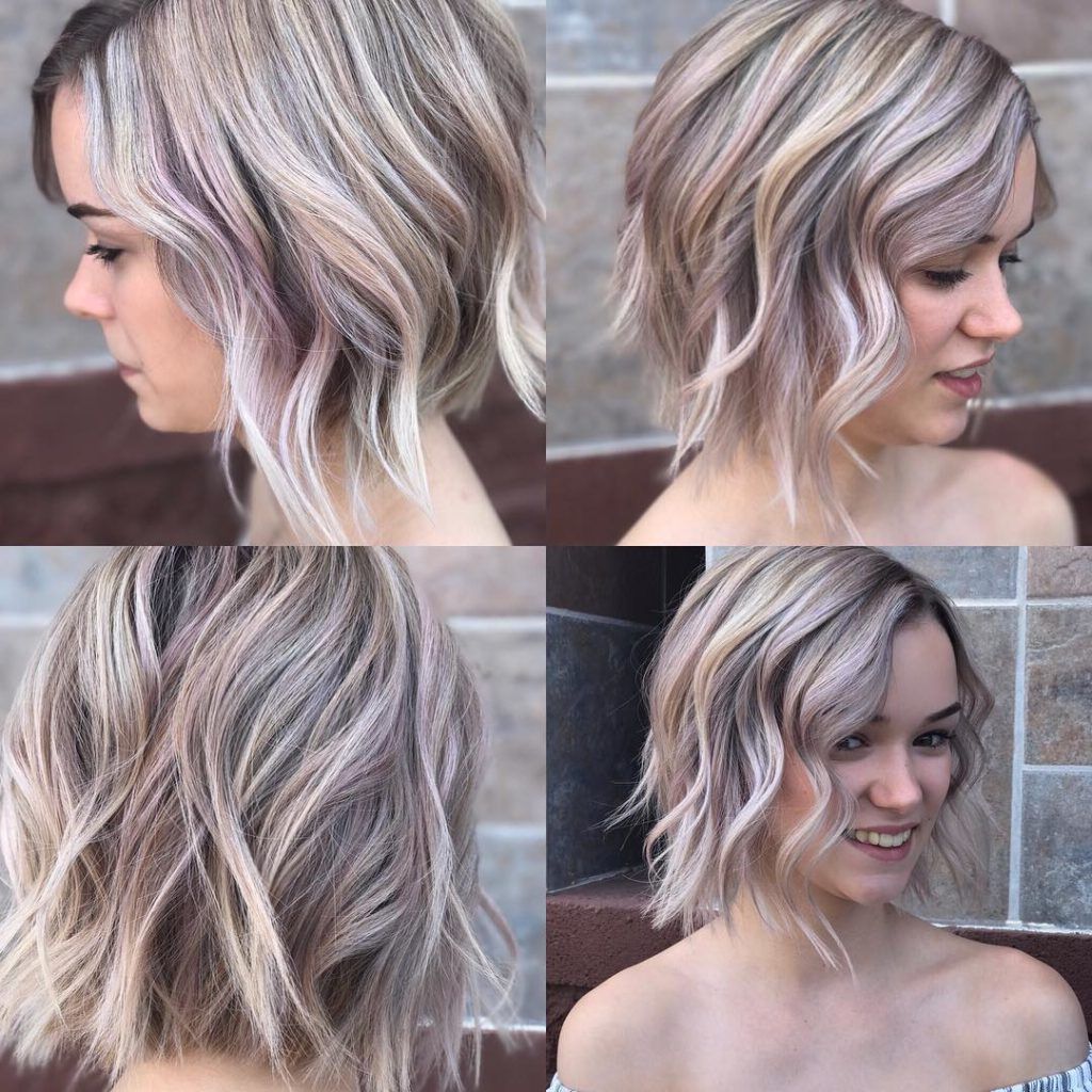 Women's Textured Wavy Bob On Ashy Blonde Hair With Rose Gold With 2018 Edgy Textured Pixie Haircuts With Rose Gold Color (View 17 of 20)