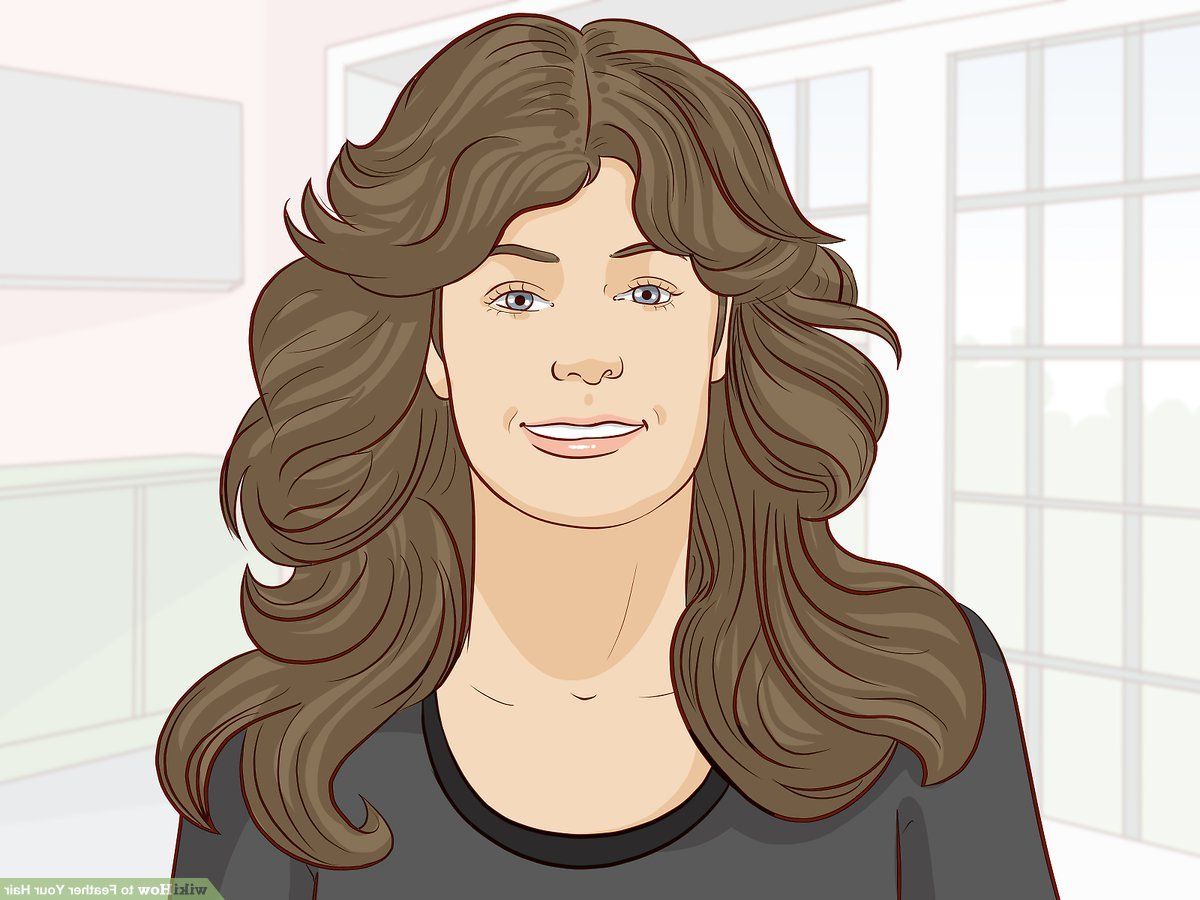 Famous Long Feather Cut Bangs Hairstyles With Flipped Ends Pertaining To How To Feather Your Hair: 13 Steps (with Pictures) – Wikihow (View 16 of 20)