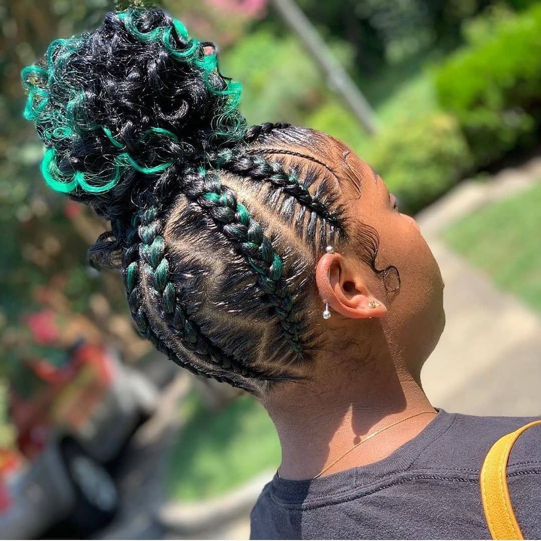 41 Best Black Braided Hairstyles To Stand Out – Eazy Glam Inside Fashionable Reverse Braided Buns Hairstyles (Gallery 20 of 20)