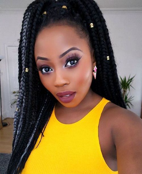 Best And Newest High Ponytail Braided Hairstyles In 20 Quick Box Braids (Gallery 20 of 20)