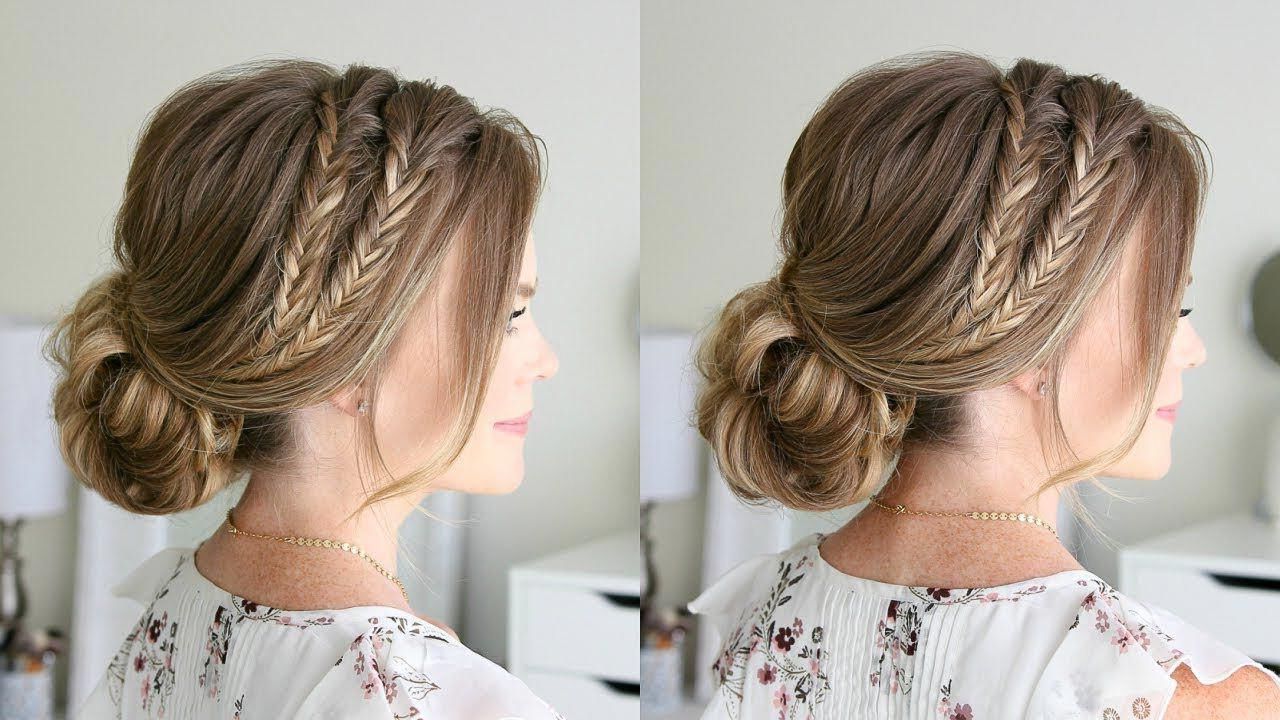 Double Fishtail Braid Low Bun (Gallery 19 of 20)
