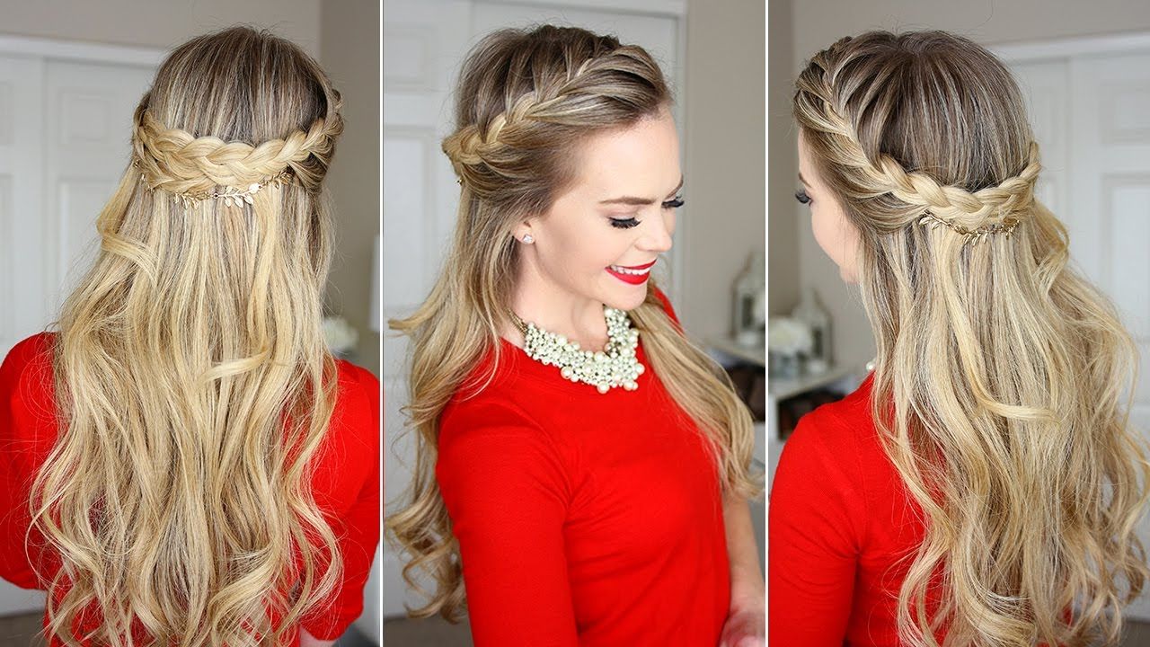 French Braid Crown: Last Minute Holiday Hairstyle – Youtube Throughout Most Popular Bridal Crown Braid Hairstyles (View 11 of 20)