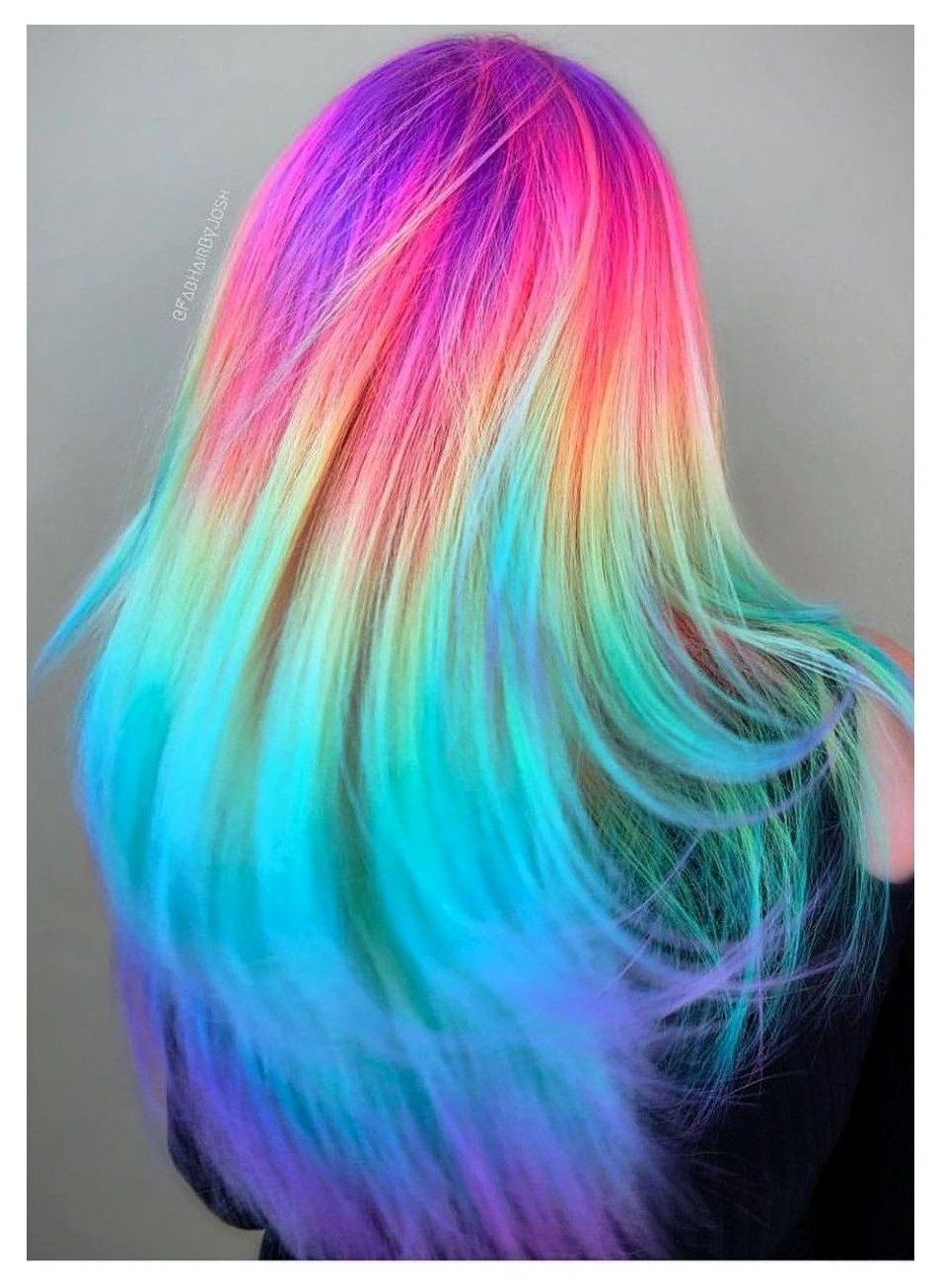 Neon Pastel Rainbow Hair Color In  (View 19 of 20)