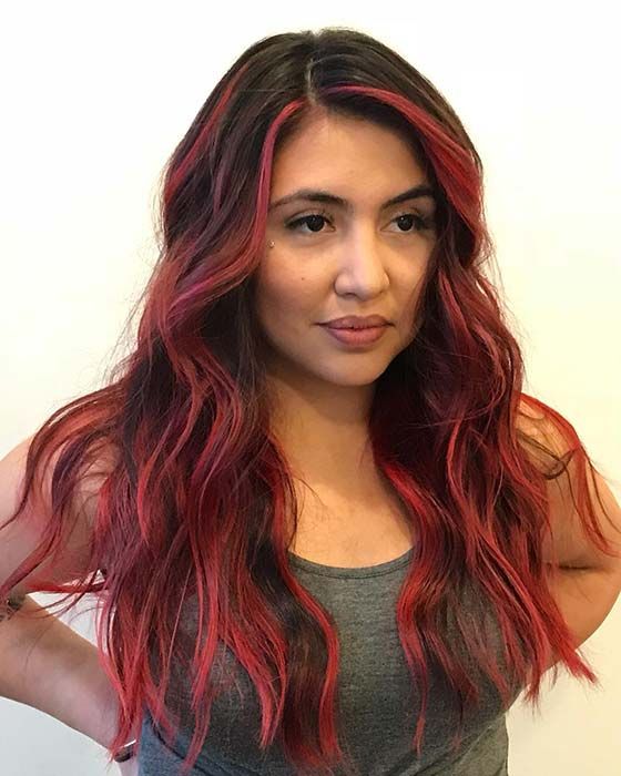 Stayglam Within Popular Red Highlights For Type 3c Hairstyles (View 11 of 20)