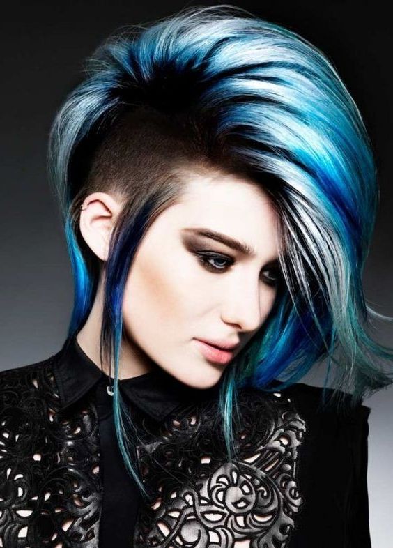10 Intriguing Blue Hairstyles And Color Ideas 2020 Intended For Most Up To Date Short Hairstyles With Blue Highlights And Undercut (View 1 of 20)
