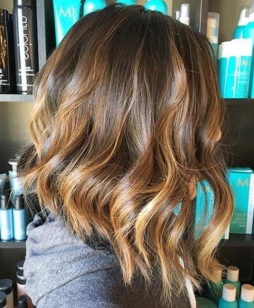 41 Best Inverted Bob Hairstyles | Page 2 Of 4 | Stayglam Regarding Caramel Blonde Balayage On Inverted Lob Hairstyles (Gallery 20 of 20)