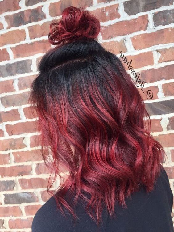 9+ Christmas Hairstyles – Red Balayage Hairstyles | Red Inside Pixie Hairstyles With Red And Blonde Balayage (View 10 of 20)