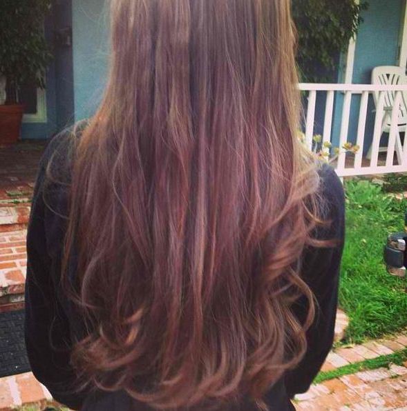 Brunette With Natural Red Highlights Beautiful Long With Regard To Natural Brown Hairstyles With Barely There Red Highlights (View 9 of 20)