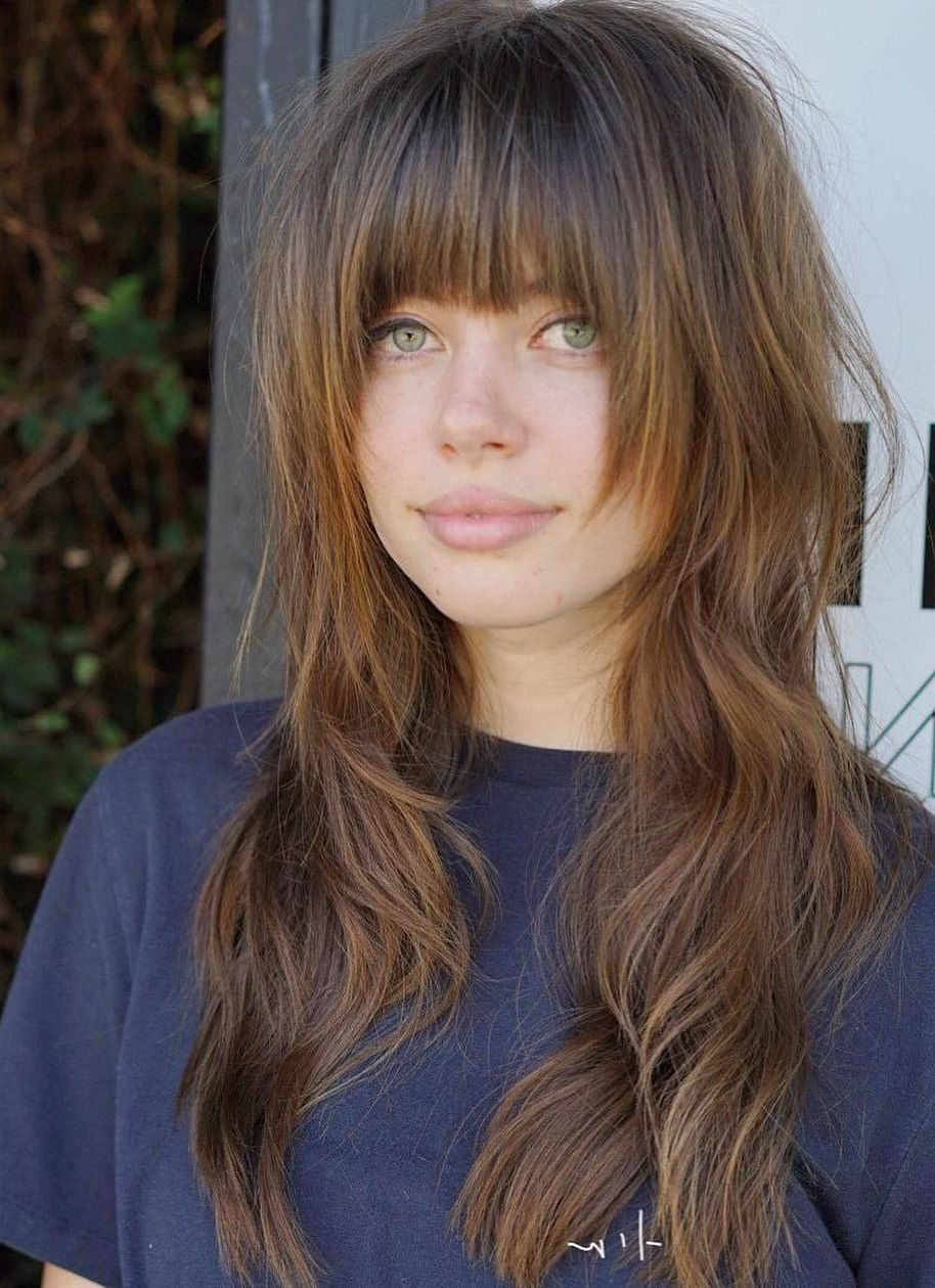 Fashionable Full Fringe And Face Framing Layers Hairstyles Inside 40 Trendy Hairstyles And Haircuts For Long Layered Hair To (View 7 of 20)