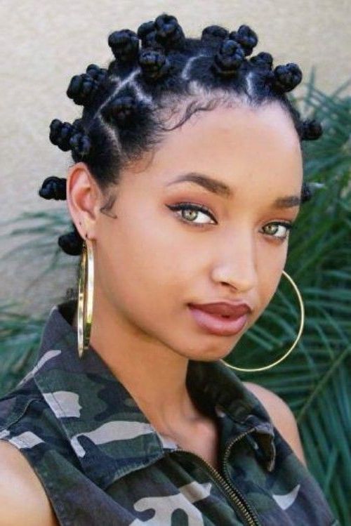 Latest Bantu Knots Hairstyles Throughout Natural Hair Updos For African American Short Hair (Gallery 19 of 20)