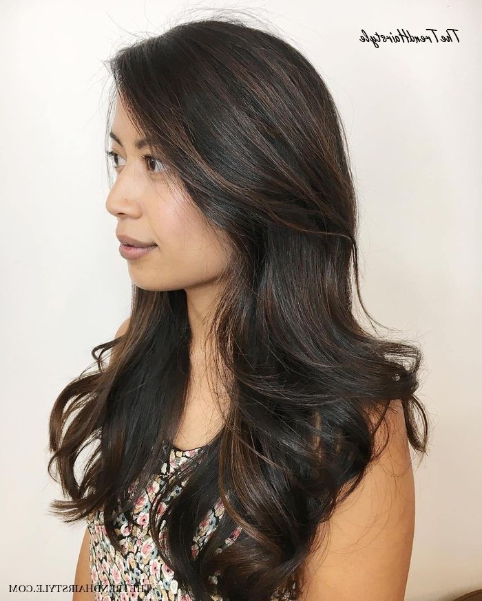 Long Black Hair With Brown Highlights – 20 Jaw Dropping In Subtle Balayage Highlights For Short Hairstyles (View 20 of 20)