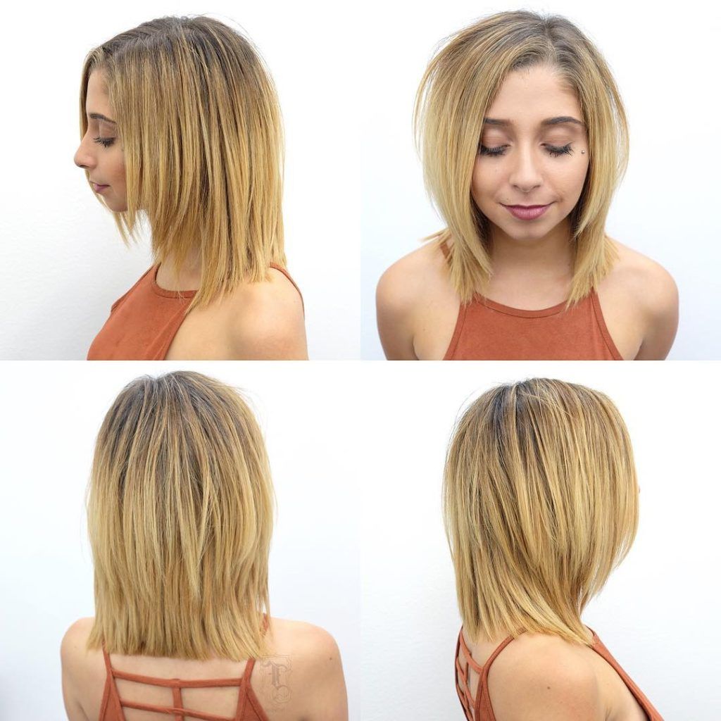 Long Blonde Textured Bob With Face Framing Layers – The Regarding Most Current Lob Hairstyles With A Face Framing Fringe (Gallery 19 of 20)