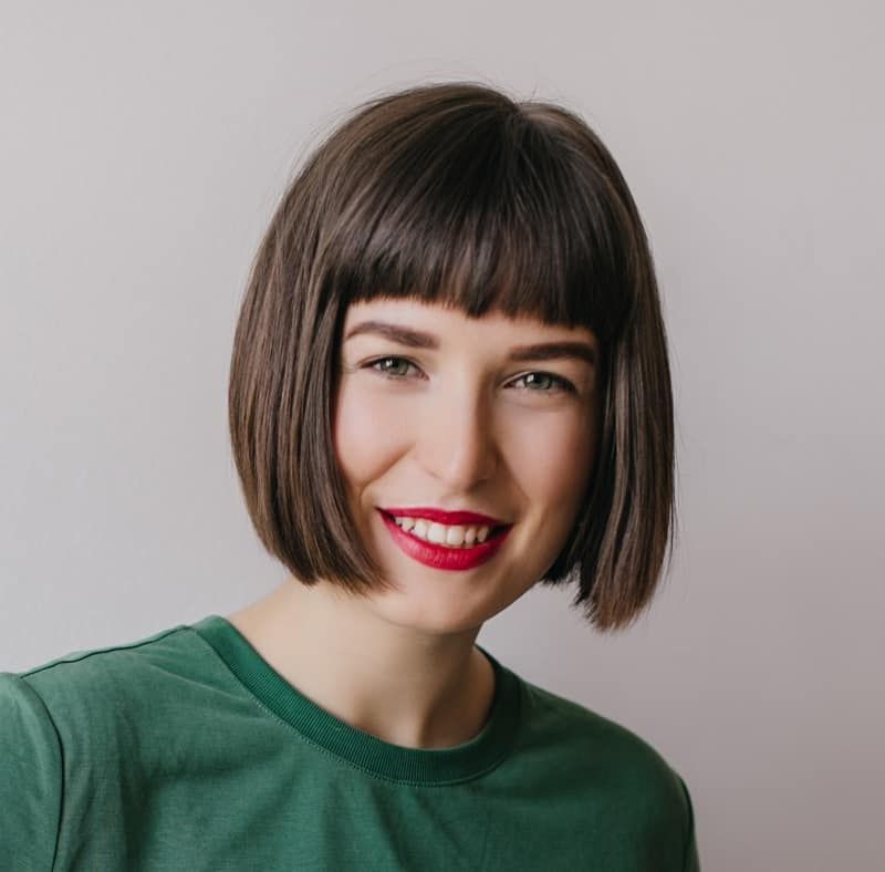 12 Most Flattering French Bob Haircuts For 2021 Regarding Widely Used Cute French Bob Hairstyles With Baby Bangs (View 11 of 20)