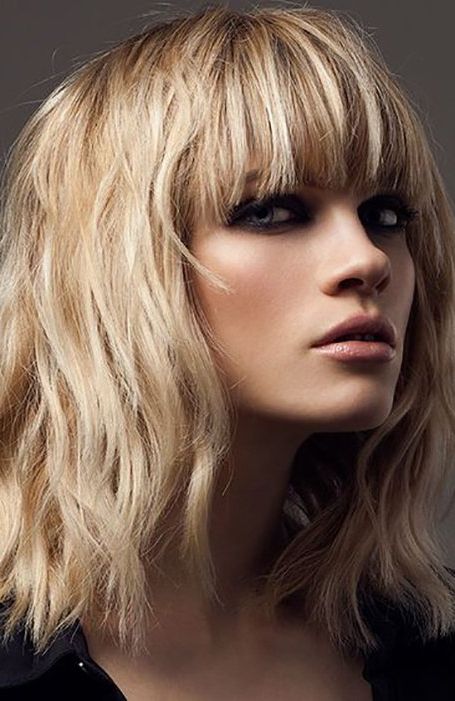 25 Most Popular Hairstyles With Bangs In 2021 – The Trend Intended For Well Liked Wavy Textured Haircuts With Long See Through Bangs (View 13 of 20)