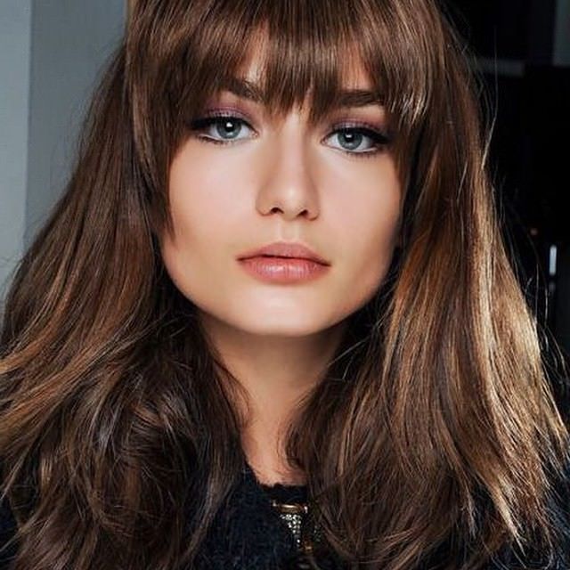 28+ Long Hairstyles With Bangs, Haircut Designs, Ideas Throughout Preferred Wavy Textured Haircuts With Long See Through Bangs (View 5 of 20)