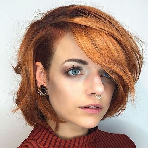 55 Best New Short Hair With Side Swept Bangs Intended For Most Recent Very Short Wavy Hairstyles With Side Bangs (View 9 of 20)
