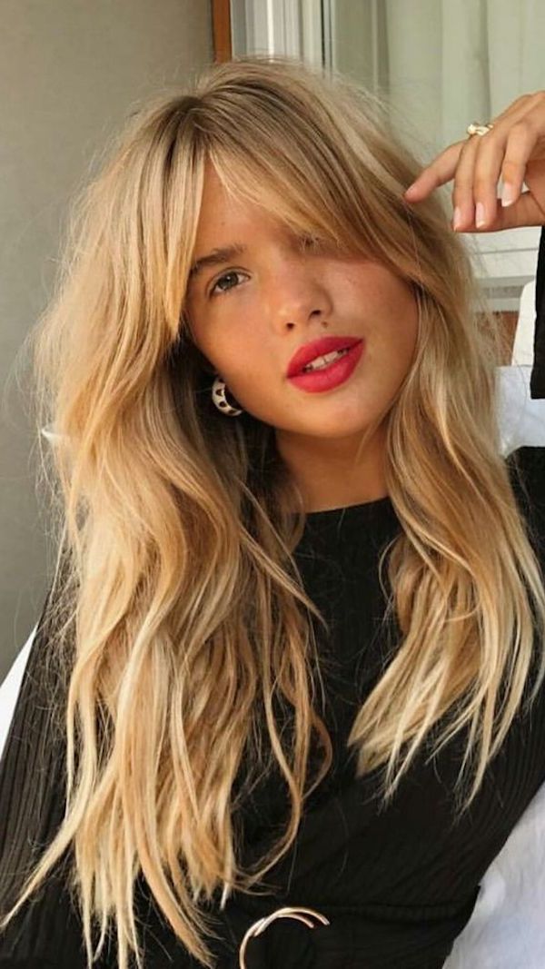 Famous Lob Haircuts With Wavy Curtain Fringe Style Pertaining To Bridal Bangs – Curtain Bangs With Wedding Updos, Loose (View 5 of 20)