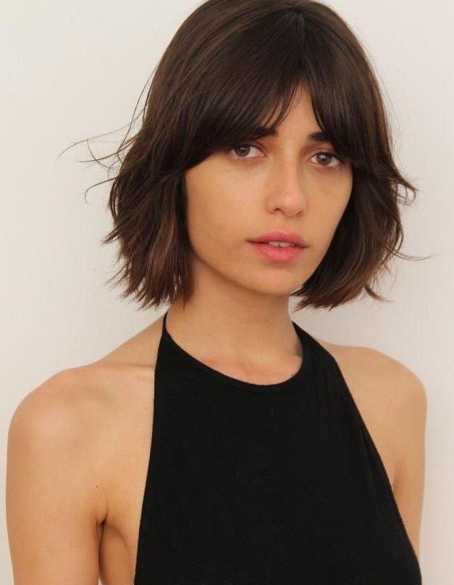 Favorite Lob Haircuts With Wavy Curtain Fringe Style Pertaining To Pin On Beautiful People (View 6 of 20)