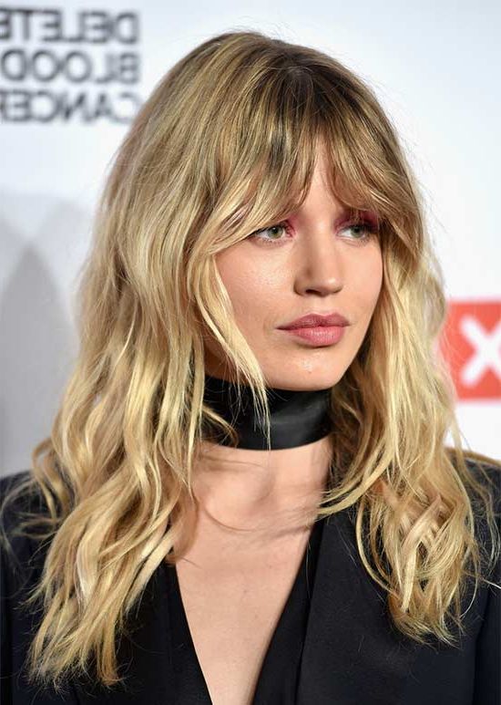 Favorite Wavy Textured Haircuts With Long See Through Bangs For 14 Georgia May Jagger Hairstyles – Latest Hairstyles (View 18 of 20)