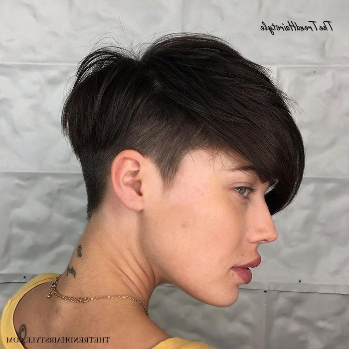 Feminine Pixie Cut With Asymmetrical Undercut – 20 Within Most Recently Released Sculptured Long Top Short Sides Pixie Hairstyles (View 8 of 20)