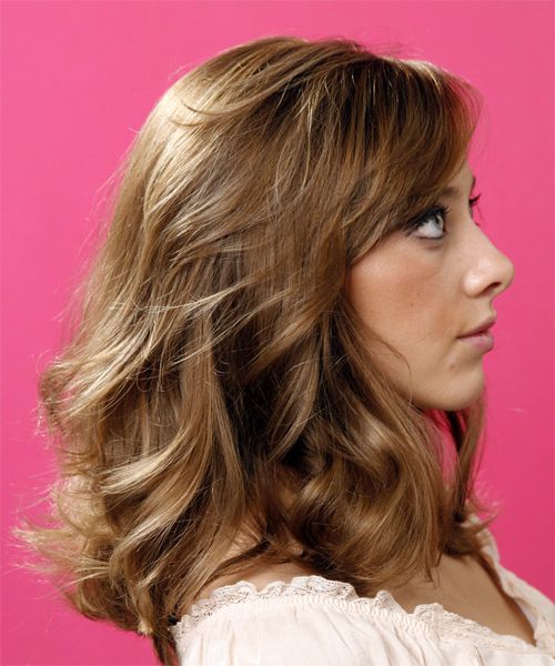 Long Wavy Light Caramel Brunette Hairstyle With Side Swept Within Popular Wavy Textured Haircuts With Long See Through Bangs (View 10 of 20)