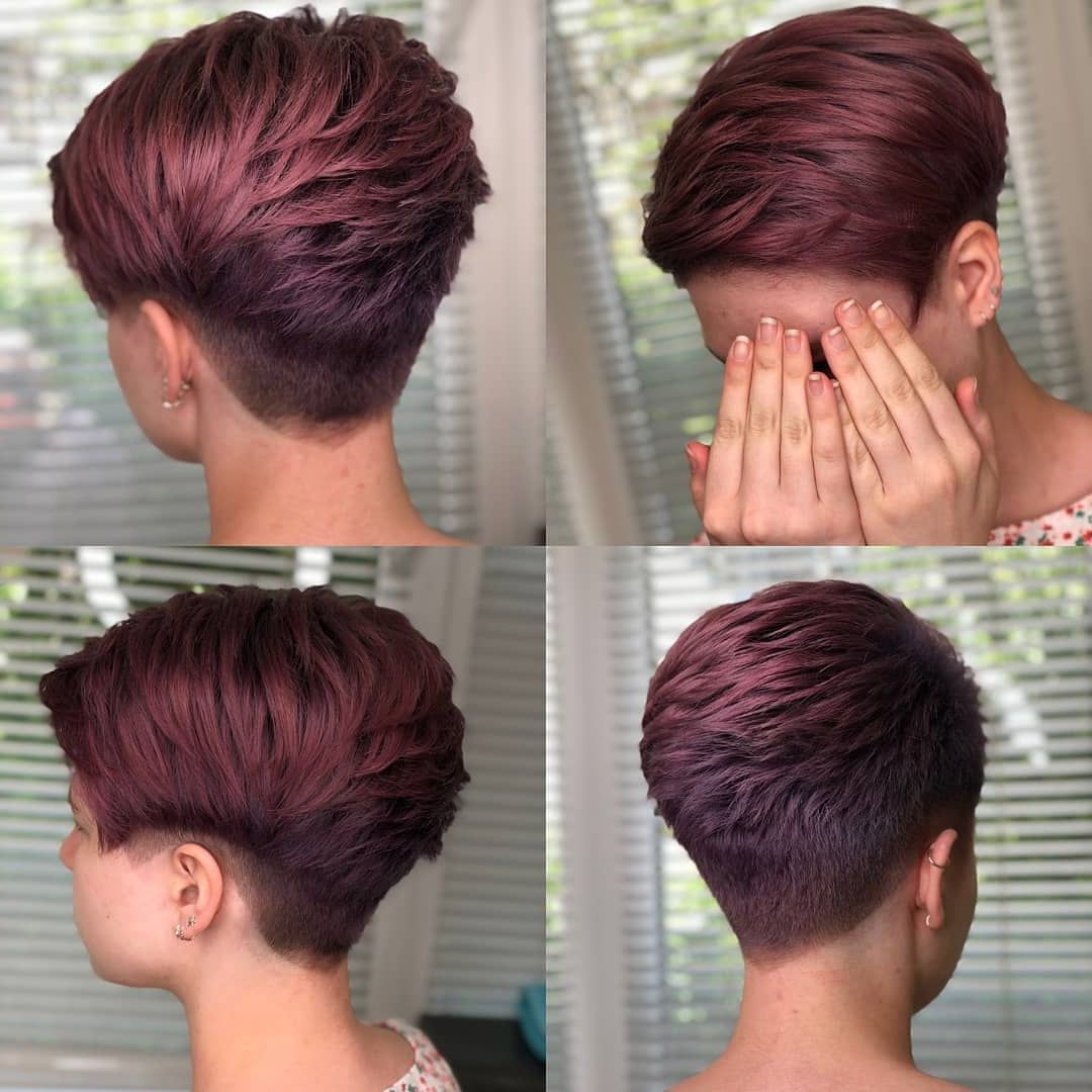 Most Popular Sculptured Long Top Short Sides Pixie Hairstyles Intended For Female Pixie Hairstyle And Haircuts In 2021 – Pixie Cut (Gallery 19 of 20)