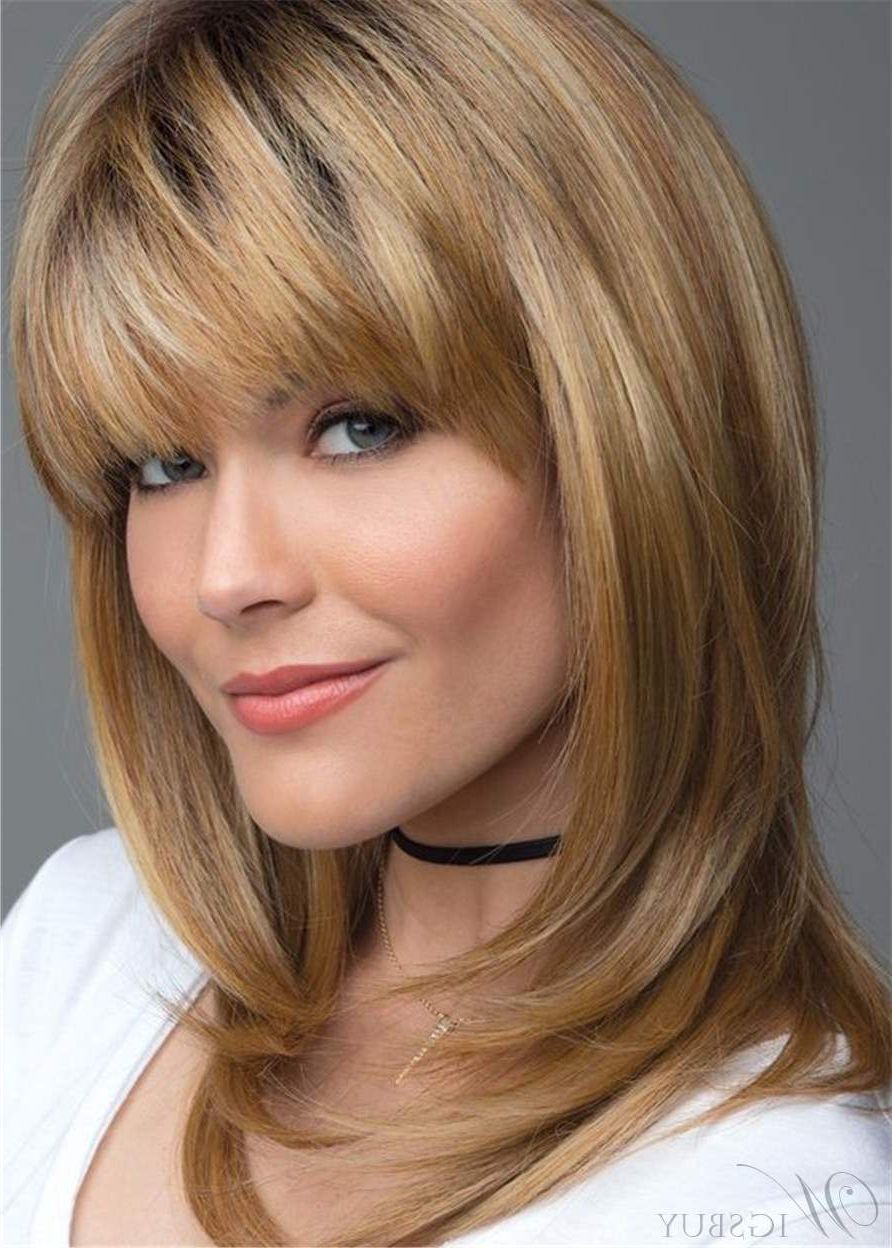 Newest Long Choppy Layers And Wispy Bangs Hairstyles With Layered Shag Hairstyle With Bangs Medium Synthetic Capless (View 9 of 20)