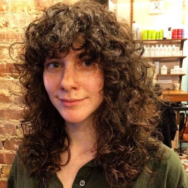 Pin Em Curly Hair Inside Recent Shag Haircuts With Curly Bangs (View 19 of 20)