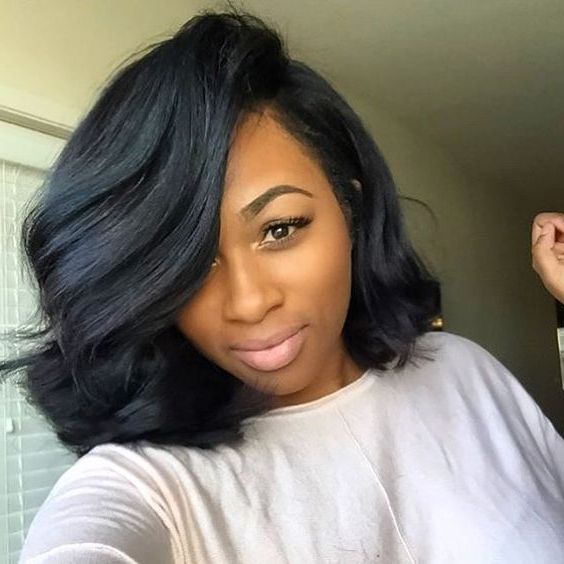 Pin On Bobs For Black Girls In Fashionable Long Wavy Pixie Hairstyles With A Deep Side Part (View 7 of 20)