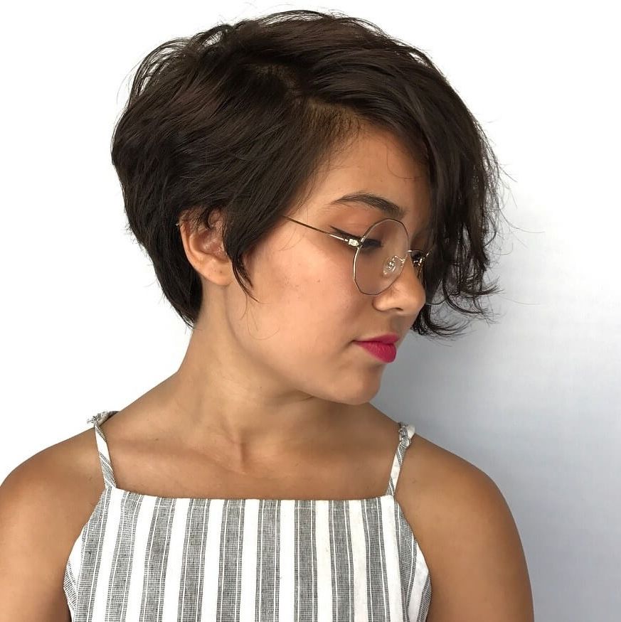 Short Pixie Haircuts With Long Bangs – 25+ Regarding Popular Sculptured Long Top Short Sides Pixie Hairstyles (View 7 of 20)
