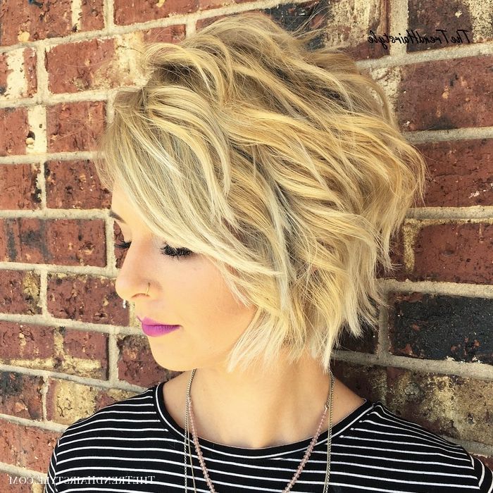 Choppy Blonde Bob With Messy Waves – 60 Short Shag Hairstyles That You For 2018 Choppy Pixie Haircuts With Blonde Highlights (Gallery 19 of 20)