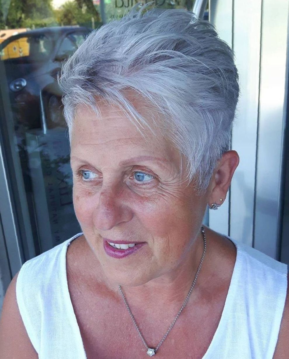 Current Gray Pixie Haircuts For Older Women In Feathered Pixie Haircut For Older Women (View 5 of 20)