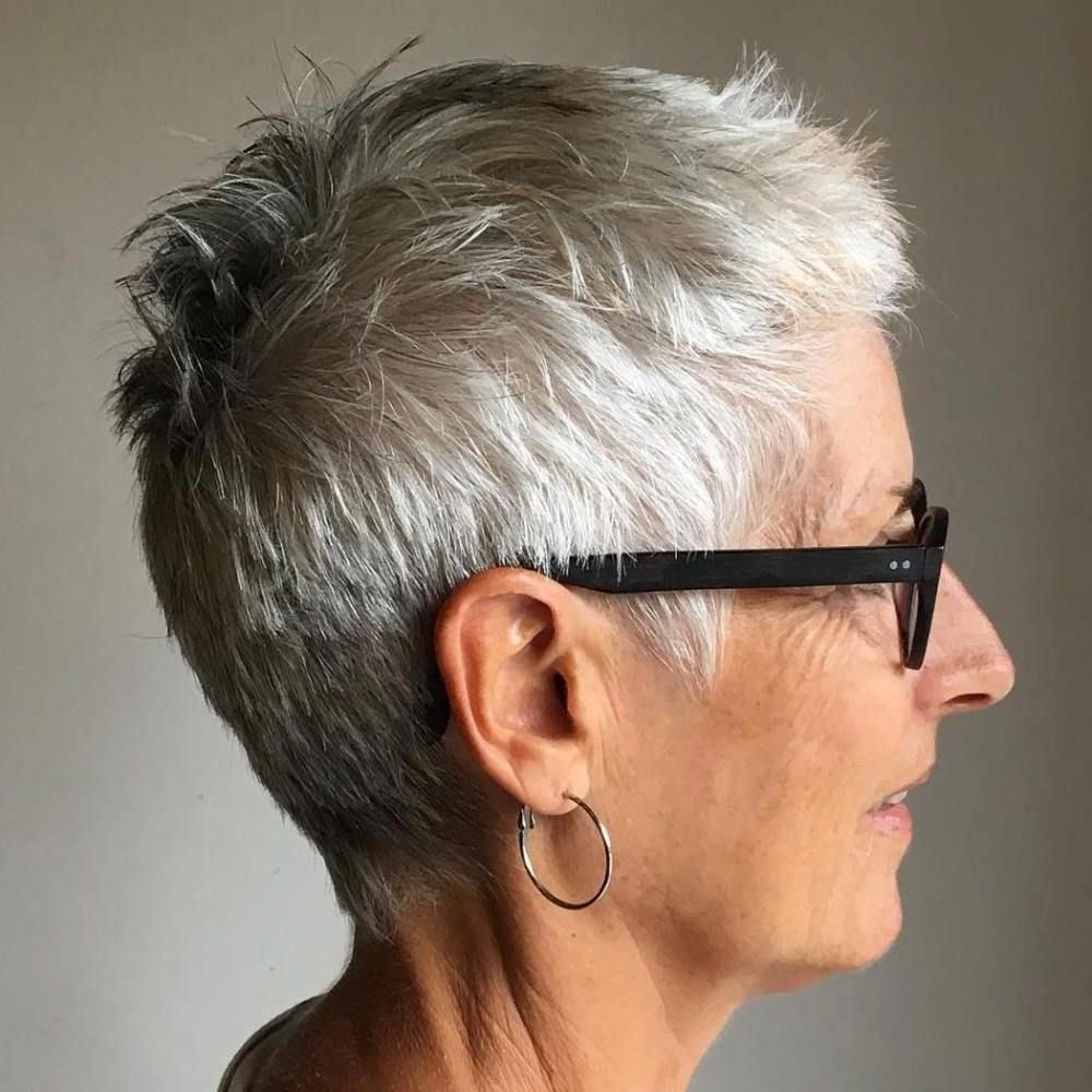 Famous Pixie Shag Haircuts For Women Over 60 Throughout Short Spiky Pixie For Thin Hair #over60hairstylesforwomen (View 6 of 20)