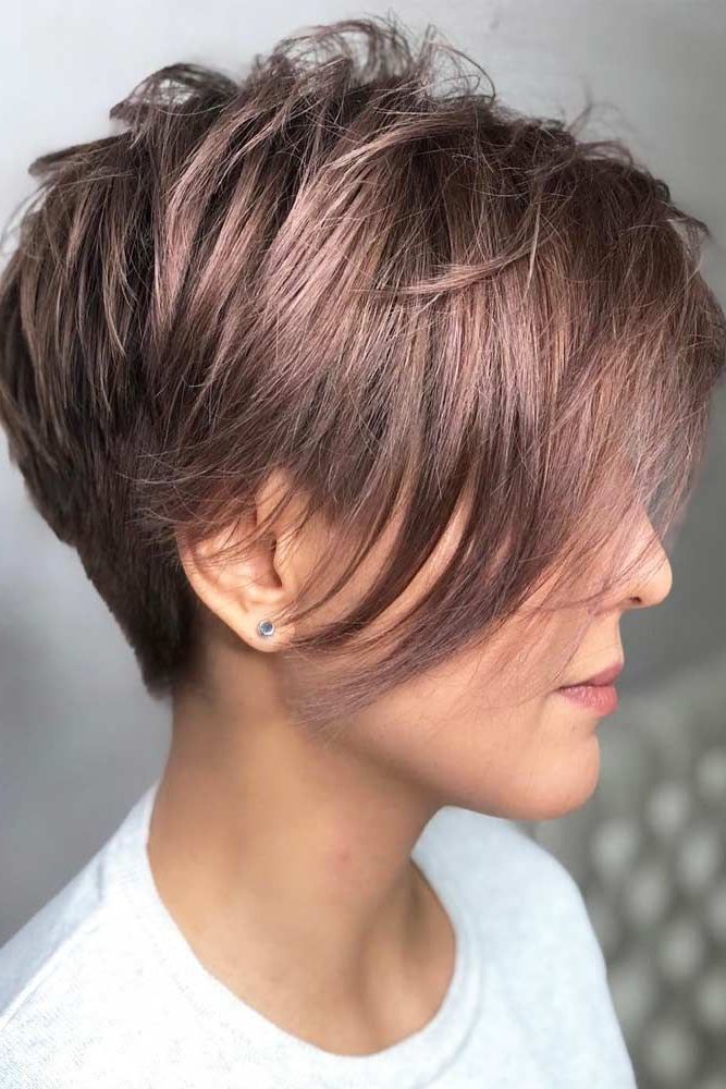 Layered Straight Asymmetrical Pixie #asymmetricalpixie #shorthair # Intended For Most Popular Pixie Bob Haircuts For Straight Hair (View 2 of 20)