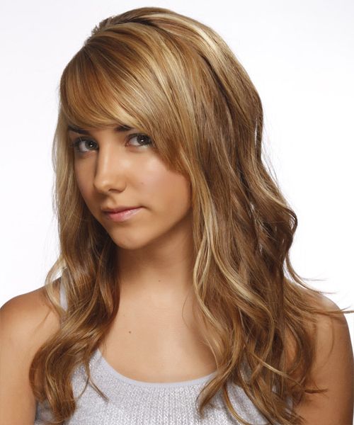 Long Wavy Light Blonde Hairstyle With Side Swept Bangs With Regard To Trendy Wavy Side Bang Hairstyles (View 17 of 20)