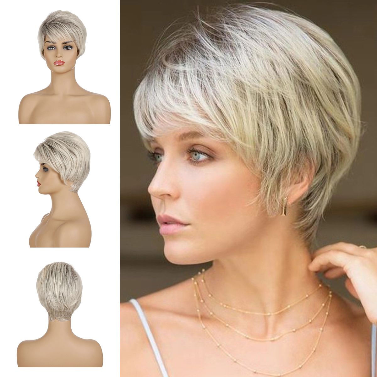 Most Recently Released Pixie Bob Haircuts For Straight Hair Throughout Short Straight Cropped Wig Layered Pixie Ladies Boycut Hairstyles (View 18 of 20)