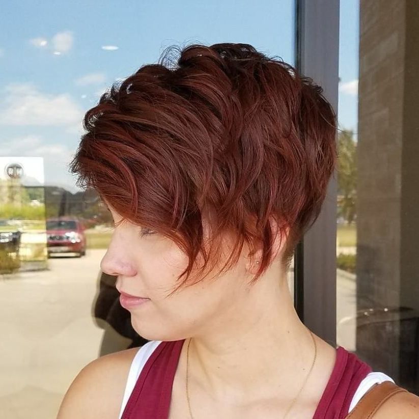 Pin On Short Pixie Wax Styles Regarding Current Asymmetrical Pixie Haircuts With Long Bangs (View 18 of 20)
