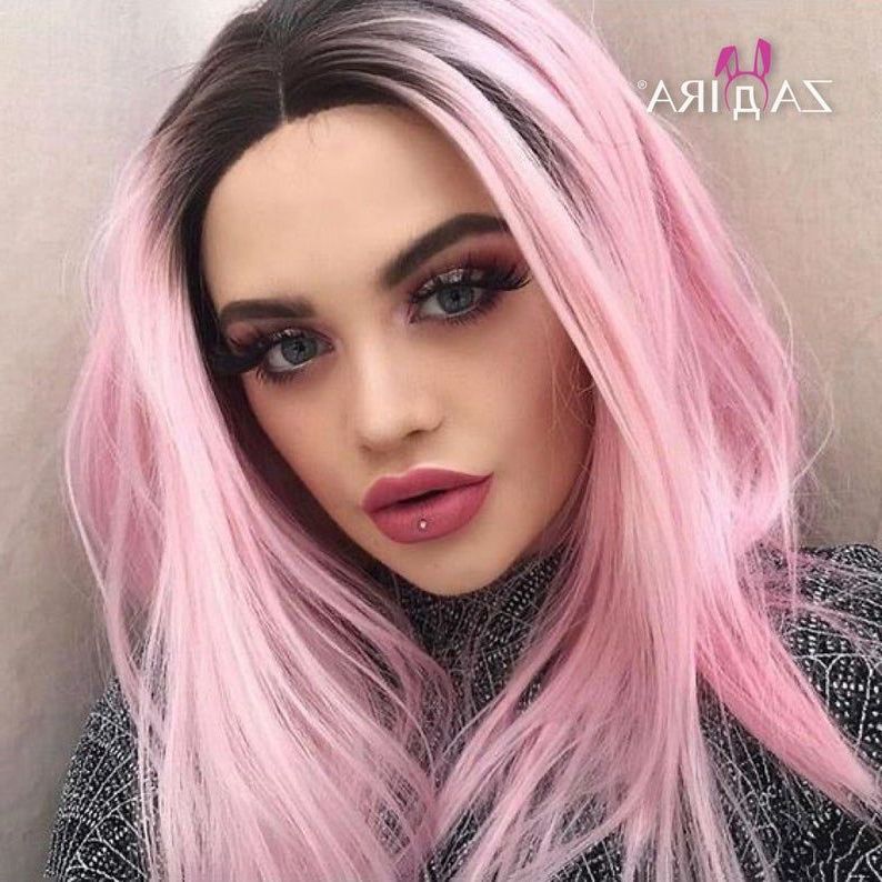 Popular Textured Pastel Pink Pixie Haircuts Intended For Pastel Light Pink Short Full Lace Front Bob Wig With Ombre For (View 4 of 20)
