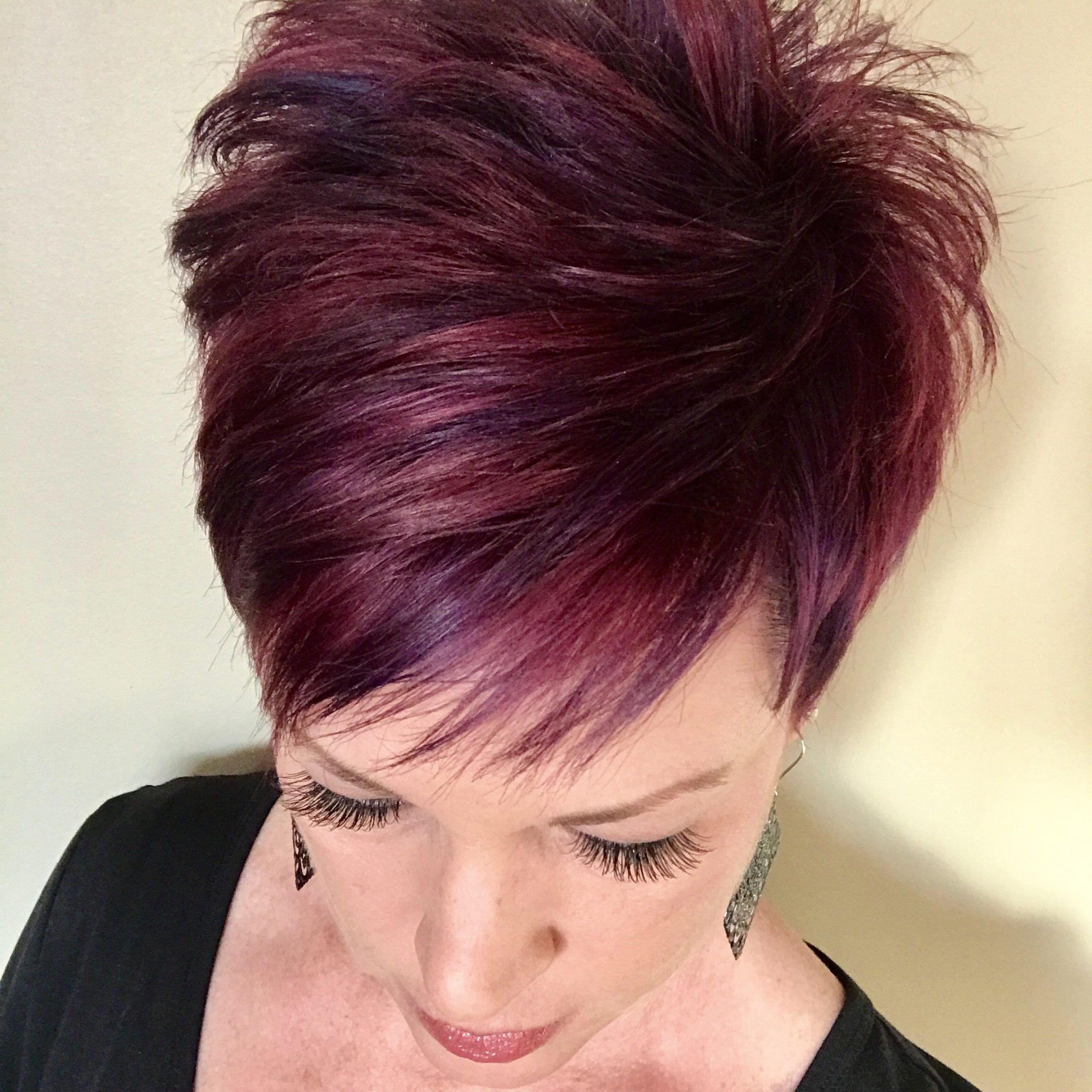 Short Red Hair, Spiked Hair, Short Hair In Famous Plum Pixie Hairstyles (View 7 of 20)