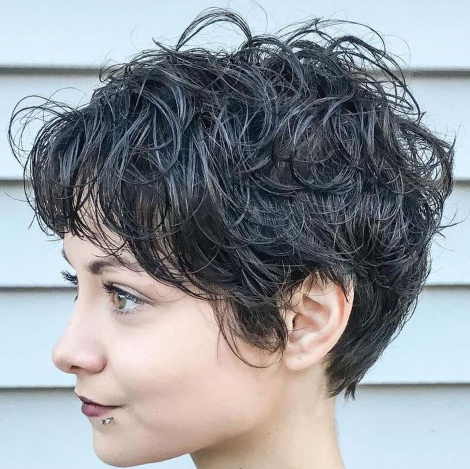Trendy Pixie Haircuts With Shaggy Bangs With Long Curly Pixie Hairstyle (View 10 of 20)