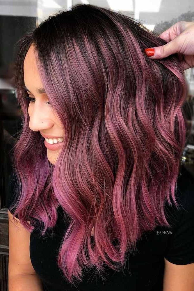 137 Medium Length Hairstyles – Love Hairstyles Regarding Most Up To Date Inverted Magenta Lob Haircuts (View 5 of 20)