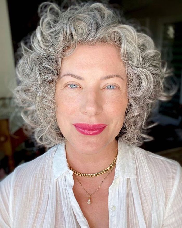 15 Photos Of Dreamy Silver Curly Hair (View 19 of 20)
