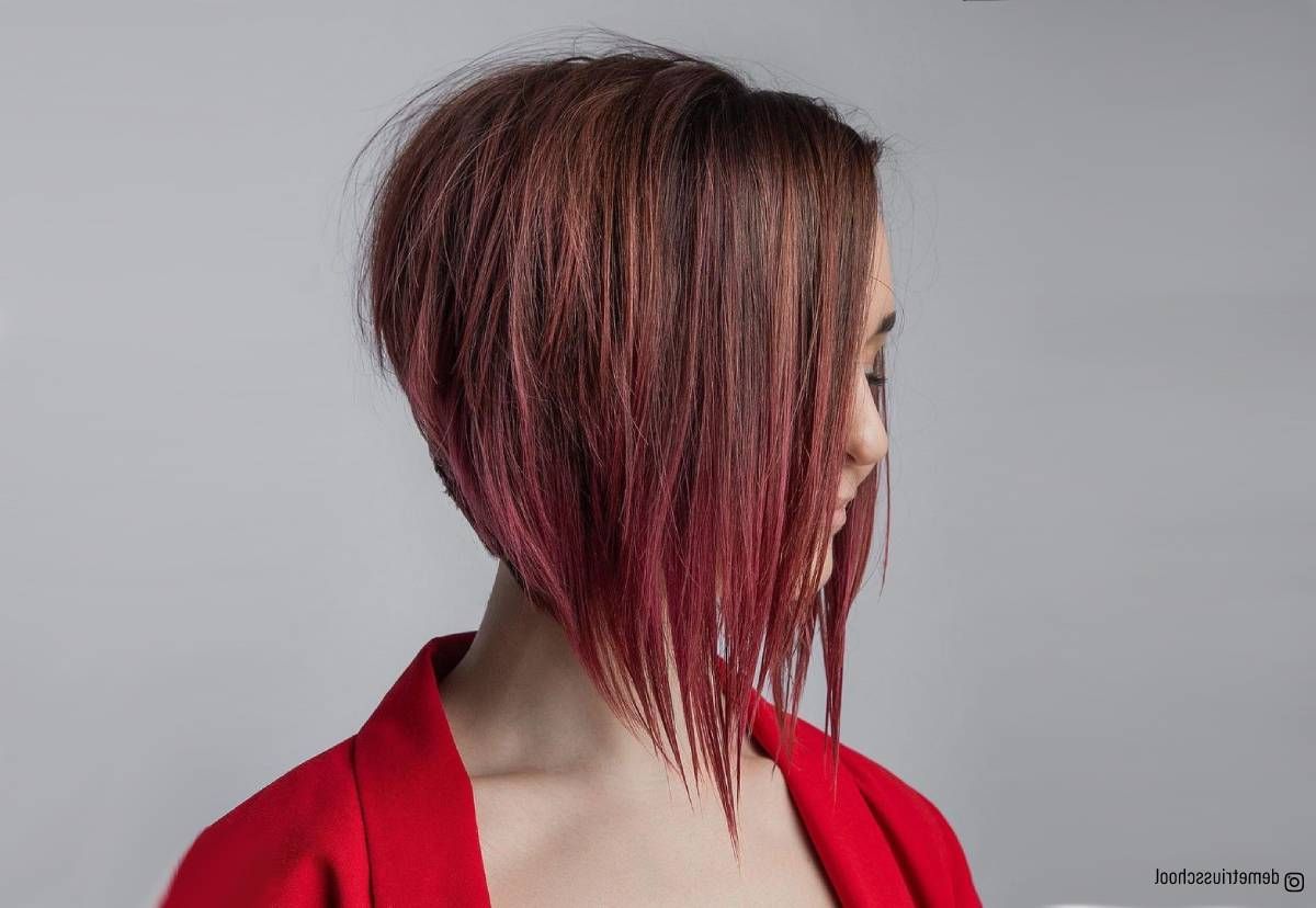 16 Funky Inverted Bob Haircuts You Have To See With 2017 Inverted Magenta Lob Haircuts (View 3 of 20)