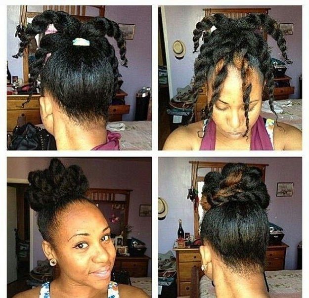 16 Untraditional Ways To Wear Your Hair In A Bun Intended For 2018 Medium Length Hairstyles With Top Knot (View 20 of 20)