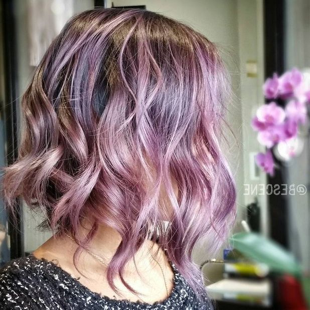 20 Gorgeous Pastel Purple Hairstyles For Short, Long And Mid Length Hair –  Hairstyles Weekly Intended For Newest Pink Balayage Haircuts For Wavy Lob (View 10 of 20)