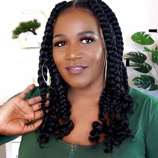 2017 Big Braids Hairstyles For Medium Length Hair Within 25 Lightweight Jumbo Box Braid Hairstyles That Are Cute (View 5 of 20)