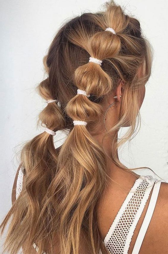 2017 Bubble Hairstyles For Medium Length Regarding 30 Cute Bubble Braid Hairstyles : Chic Pigtail Bubble Braids I Take You (View 7 of 20)
