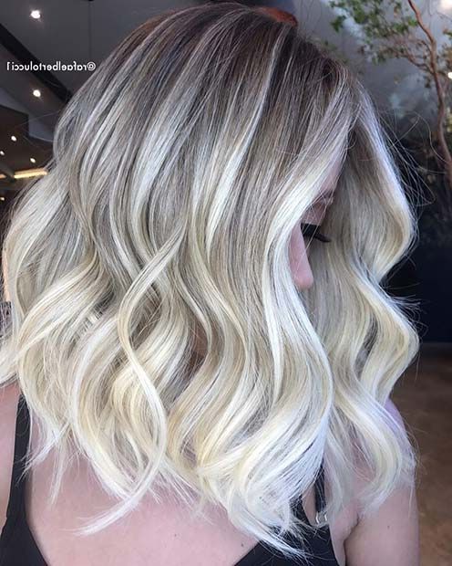 2017 Lob Haircuts With Ash Blonde Highlights Pertaining To 23 Stylish Lob Hairstyles For Fall And Winter – Stayglam (View 12 of 20)